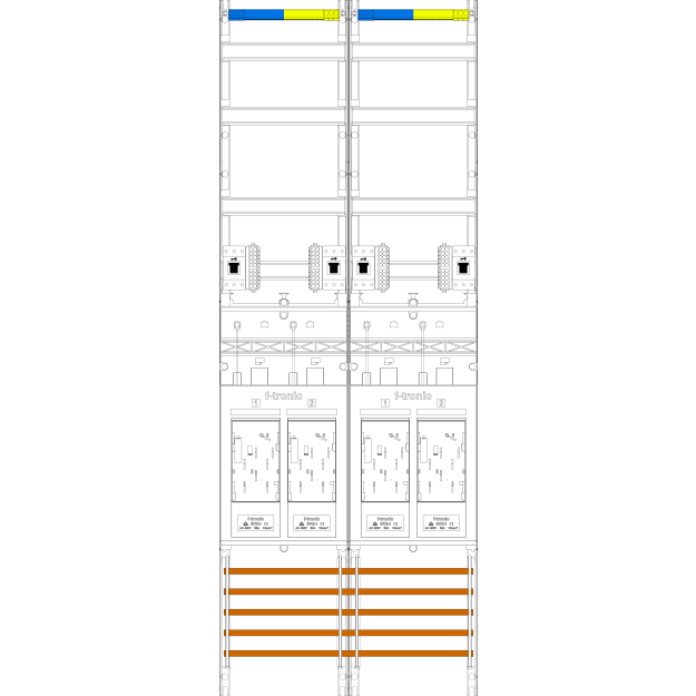 F-Tronic 7143266 Zählerfeld H=1350mm 2-feldrig 4-eHZ mit DS 4 HSS E219DS-HSS