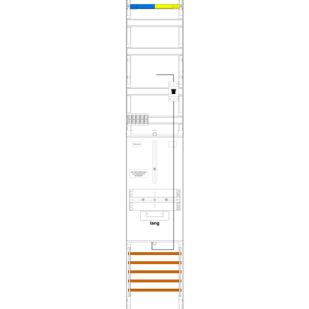 F-Tronic 7143331 Zählerfeld 1-feldrig H=1350mm 1-3.HZ Kaskade 1 HSP Verteilerfeld 2-reihig VZ6L-PV
