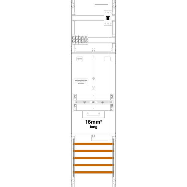 F-Tronic 7141320 Zählerfeld 1-feldrig H=1050mm 1-3.HZ 16mm² Kaskade 1 HSP Z1B-16L-PV