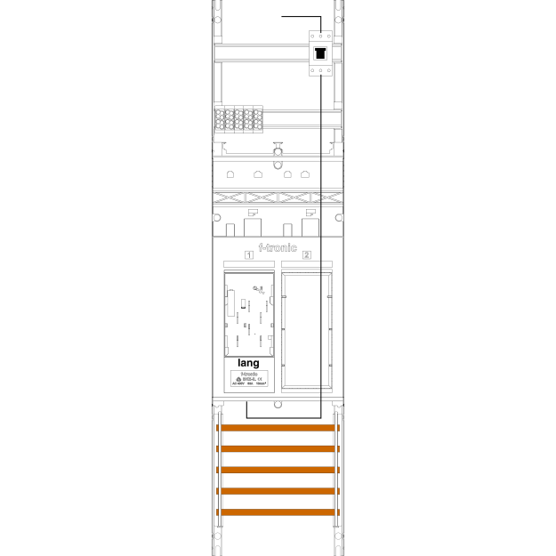 F-Tronic 7141026 Zählerfeld 1-feldrig H=1050mm 1-eHZ Kaskade 1 HSP 1 Reserveplatz ER6L-PV