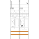 F-Tronic 7141027 Zählerfeld 2-feldrig H=1050mm 2-eHZ...