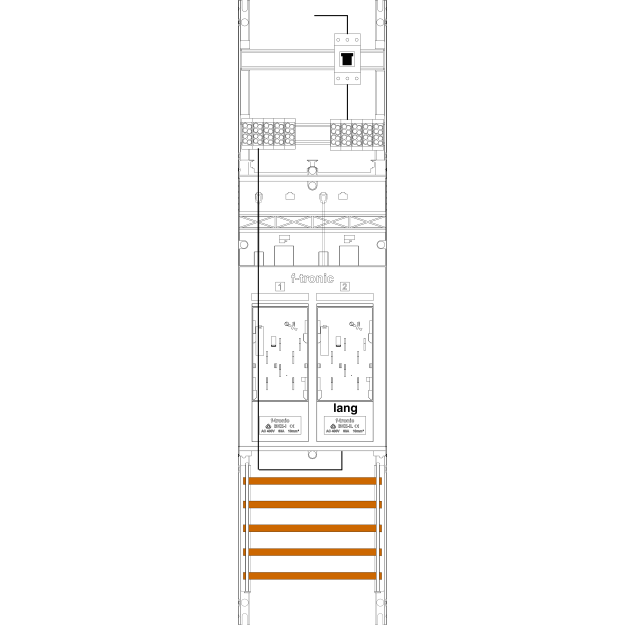 F-Tronic 7141180 Zählerfeld 1-feldrig H=1050mm 2-eHZ mit DS Kaskade 1 HSP E16DS-10-10L-PV