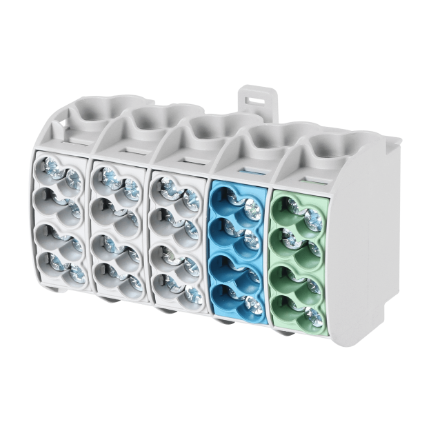 F-Tronic 7730021 Hauptleitungsabzweigklemme 25mm² 5polig CU/AL gr/bl/gn HLAK5p25ALUgrblgn