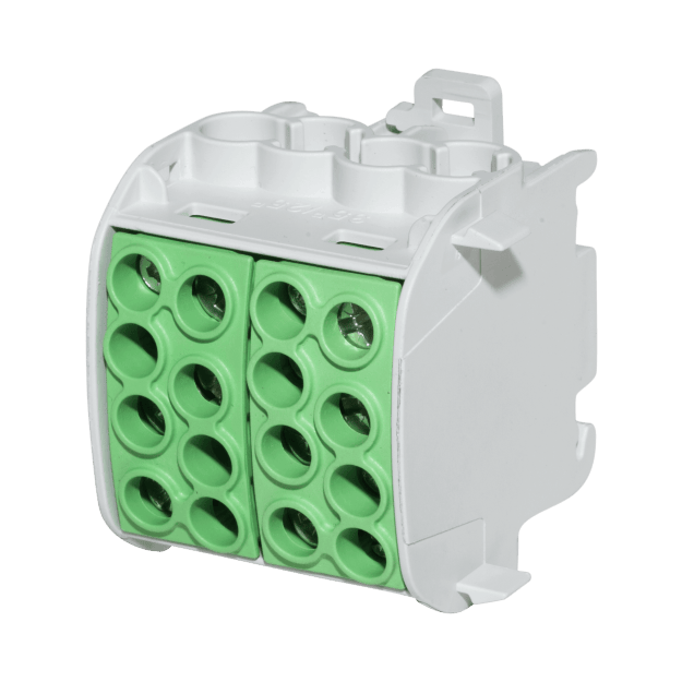 F-Tronic 7730030 Hauptleitungsabzweigklemme 35mm² 1polig CU/AL Doppelblock HLAK1p35DALUgnge Grün/Gelb