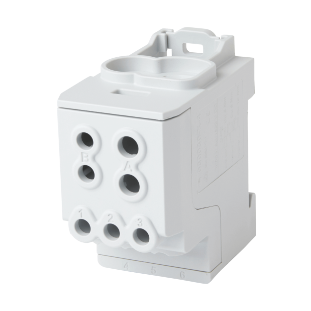 F-Tronic 7730045 Unterverteilungsblock 200A 1polig CU/AL 1x70mm²+1x35mm²+6x16mm² UVB200ALUgr Grau