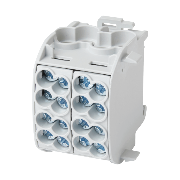 F-Tronic 7730005 Hauptleitungsabzweigklemme 25mm² 1polig CU Doppelblock HLAK1p25Dgr Grau