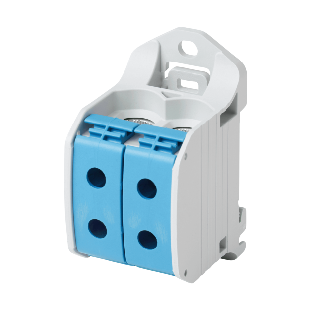 F-Tronic 7730059 Reihenklemme 50mm² 1polig 4 Anschlüsse CU/AL RKA50-1-4bl Blau