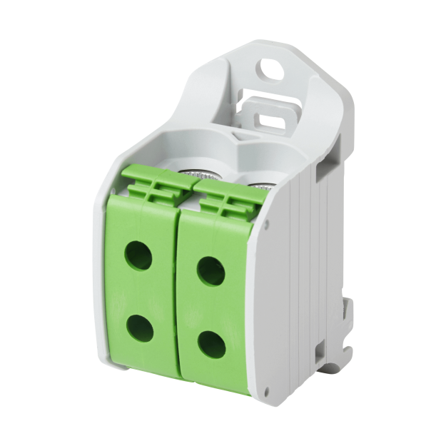 F-Tronic 7730060 Reihenklemme 50mm² 1polig 4 Anschlüsse CU/AL RKA50-1-4gnge Grün/Gelb