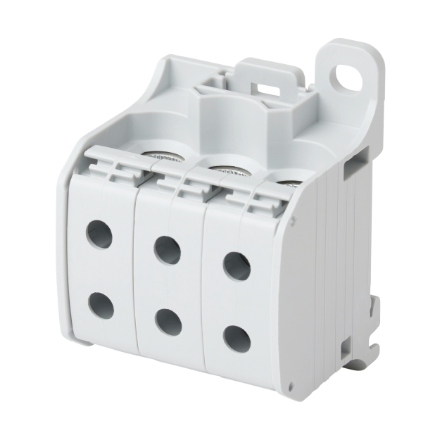 F-Tronic 7730063 Reihenklemme 50mm² 1polig 6 Anschlüsse CU/AL RKA50-1-6gr Grau