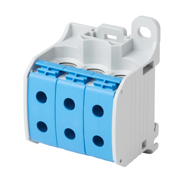 F-Tronic 7730064 Reihenklemme 50mm² 1polig 6 Anschlüsse CU/AL RKA50-1-6bl Blau