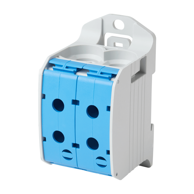 F-Tronic 7730076 Reihenklemme 95mm² 1polig 4 Anschlüsse CU/AL RKA95-1-4bl Blau