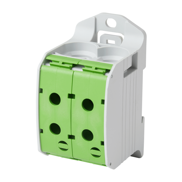 F-Tronic 7730077 Reihenklemme 95mm² 1polig 4 Anschlüsse CU/AL RKA95-1-4gnge Grün/Gelb