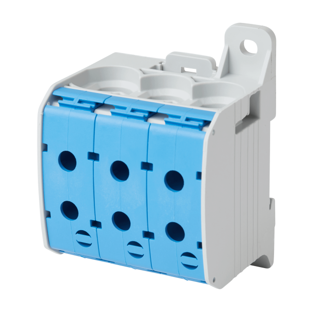 F-Tronic 7730081 Reihenklemme 95mm² 1polig 6 Anschlüsse CU/AL RKA95-1-6bl Blau