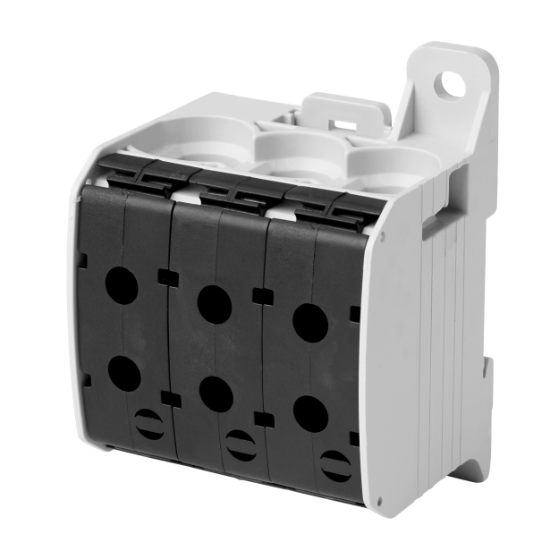 F-Tronic 7730084 Reihenklemme 95mm² 1polig 6 Anschlüsse CU/AL RKA95-1-6sw Schwarz