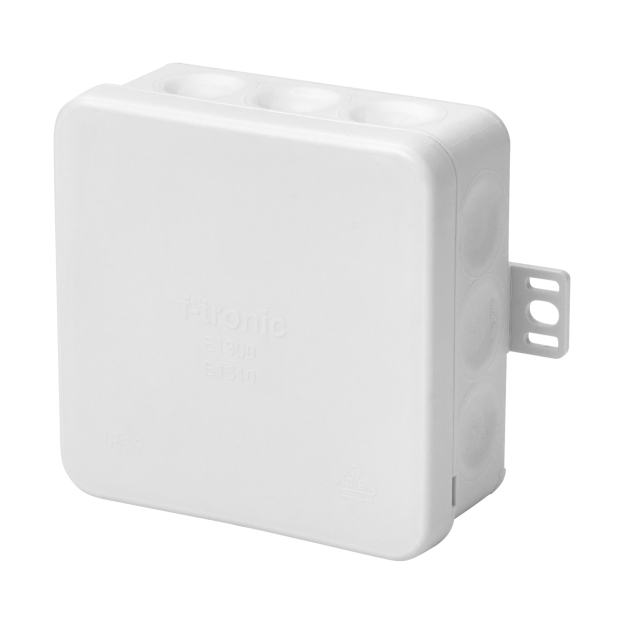 F-Tronic 7340471 FR Abzweigkasten 85x85x37mm IP55 mit Durchstoßmembran E1300ws Weiß