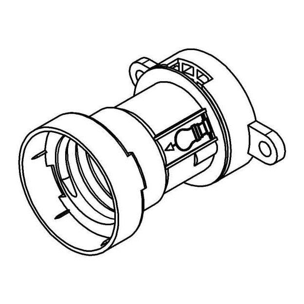 Kleinhuis 82B/13 Illuminations-Fassung E27 mit Loch IP 20 Höhe 53 6 mm Außen-Ø 37 mm Polybutylenterephthalat (PBT) Deckel PA Schwarz