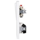 Jung Serie LS Komplett-Set Alpinweiß: LS995WW Serien Wippe + 505U Wippschalter Universal Einsatz + LS1520KIWW SCHUKO Steckdose mit Berührungsschutz + LS982WW Rahmen 2fach