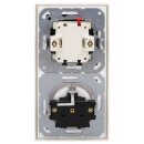 Jung Serie LS Komplett-Set Alpinweiß: LS995WW Serien Wippe + 505U Wippschalter Universal Einsatz + LS1520KIWW SCHUKO Steckdose mit Berührungsschutz + LS982WW Rahmen 2fach