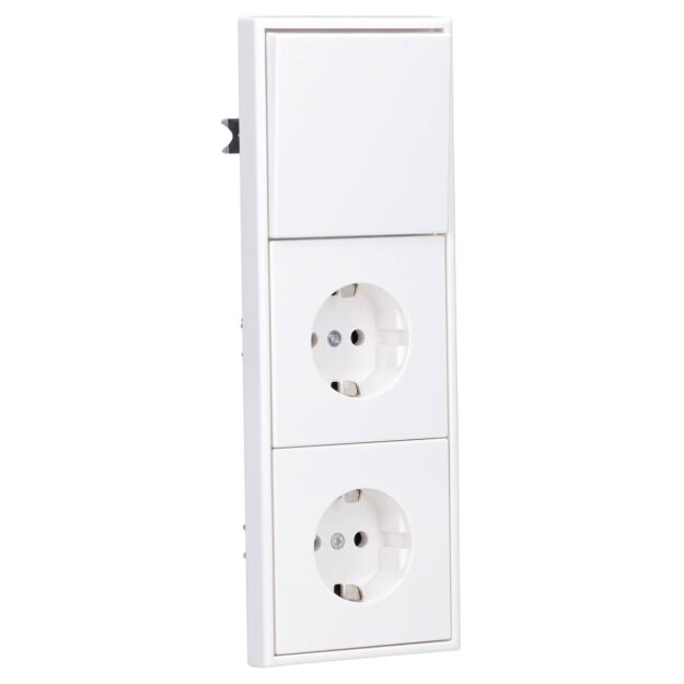 Jung Serie LS Komplett-Set Alpinweiß: LS990WW Wippe + 506U Wippschalter Universal Einsatz + 2x LS1520WW SCHUKO Steckdose + LS983WW Rahmen 3fach