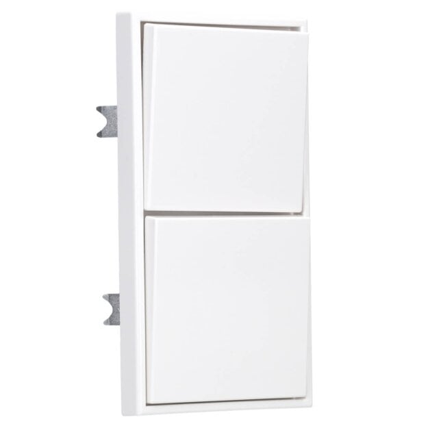 Jung Serie LS Komplett-Set Alpinweiß: 2x LS990WW Wippe + 2x 506U Wippschalter Universal Einsatz + LS982WW Rahmen 2fach