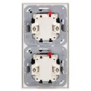 Jung Serie LS Komplett-Set Alpinweiß: 2x LS990WW Wippe + 2x 506U Wippschalter Universal Einsatz + LS982WW Rahmen 2fach