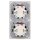 Jung Serie LS Komplett-Set Alpinweiß: 2x LS990WW Wippe + 2x 506U Wippschalter Universal Einsatz + LS982WW Rahmen 2fach