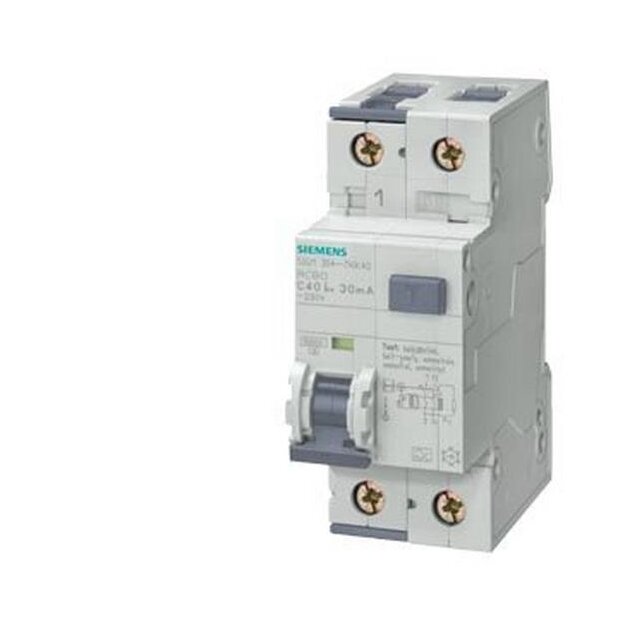 Siemens 5SU16547KK10 FI/LS-Schalter 10 kA 1P+N Typ A 300 mA C-Char In: 10 A Un AC: 230 V