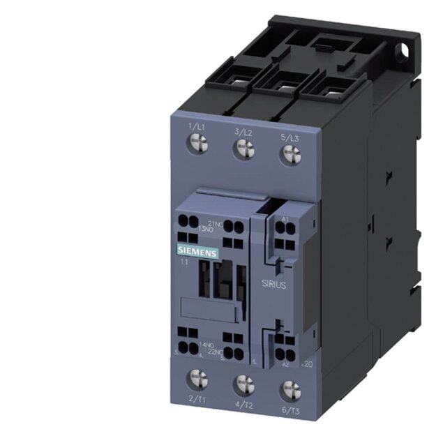 Siemens 3RT20363AL20 Schütz AC-3e 50A/22kW/400V 3-polig,AC230V 50/60Hz 1S+1Ö Schraubanschluss/Federzuganschluss