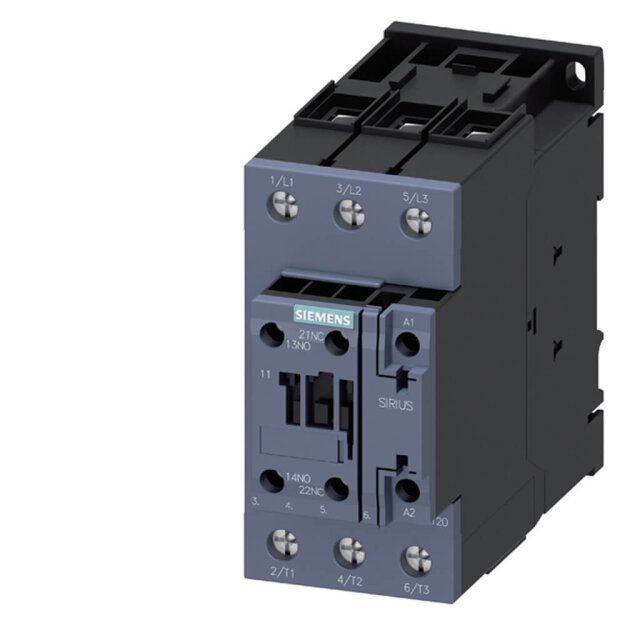 Siemens 3RT20351AP00 Schütz AC-3e 40 A/18,5 kW/400V 3-polig AC 230V/50Hz 1S+1Ö Schraubanschluss