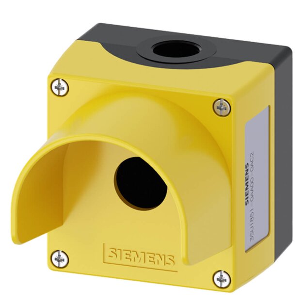 Siemens 3SU18510AA000AC2 Gehäuse für Befehlsgeräte 22mm rund Metall gelb 1 Befehlstelle