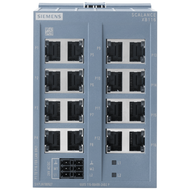 Siemens 6GK51160BA002AB2 SCALANCE XB116 unmanaged switch 16x 10/100 Mbit/s RJ45 ports