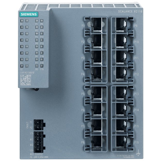 Siemens 6GK51160BA002AC2 SCALANCE XC116 unmanaged switch 16x RJ45