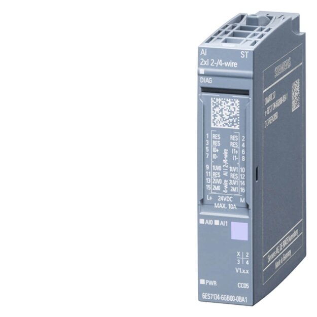 Siemens 6ES71346GB000BA1 SIMATIC ET analoges Eingangsmodul 200SP AI 2xI 2-/4-wire ST