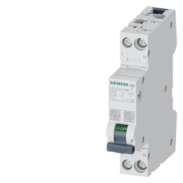 Siemens 5SL60207MF Leitungsschutzschalter 5SL6 COM Messfunktion Kommunikation 230V 6kA 1+N C 20A
