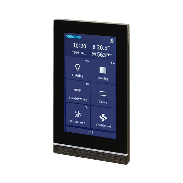 Siemens 5WG12052AB22 KNX Touch Control TC5 5 Touch Panel Schwarz