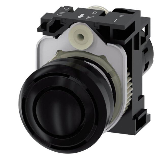 Siemens 3SU12006KB101AA0 Akustischer Melder 22mm rund Kunststoff Dauerton 2,4 kHz AC/DC 24V Schwarz