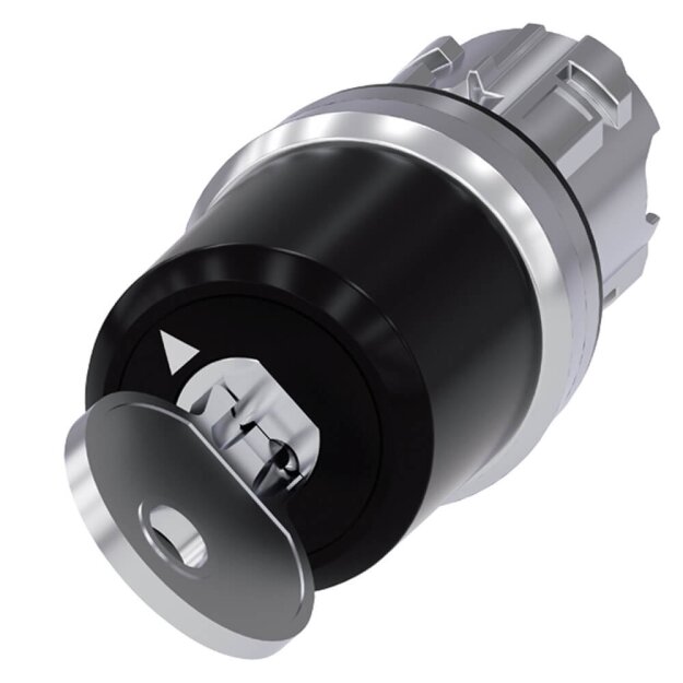 Siemens 3SU10505JF010AA0 Schlüsselschalter Siemens C mit Überwachung 22mm rund Metall hochglanz Abzug O+I
