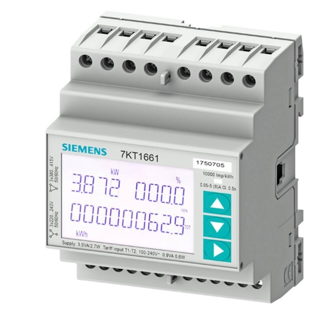 Siemens 7KT1661 SENTRON Messgerät 7KT PAC1600 3-phasig 5 A Hutschiene Modbus RTU