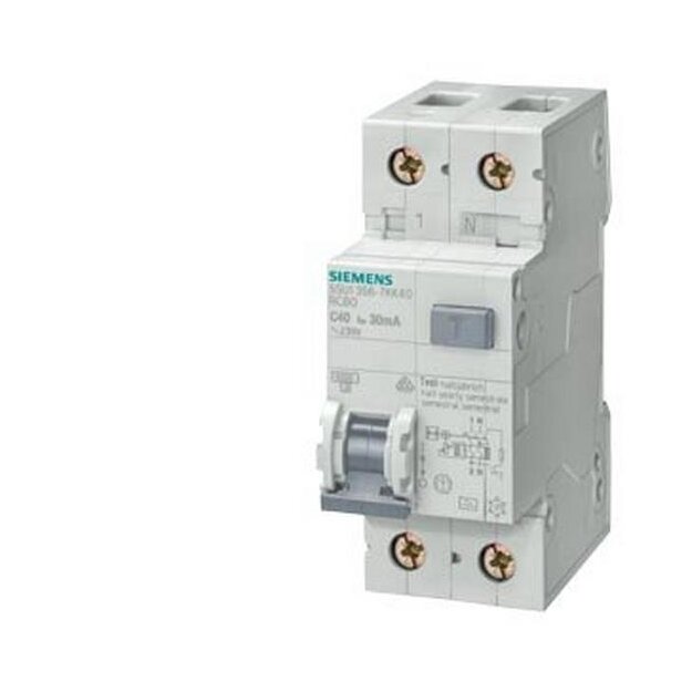 Siemens 5SU13567KK06 FI/LS-Schalter 6 kA 1P+N Typ A 30 mA C-Char In: 6 A Un AC: 230 V
