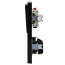 Jung Serie LS Komplett-Set Schwarz: LS995SW Serienwippe + 505U Wippschalter Serien + LS1520SW SCHUKO Steckdose + LS982SW Rahmen 2fach