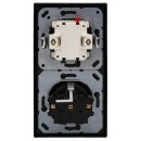 Jung Serie LS Komplett-Set Schwarz: LS995SW Serienwippe + 505U Wippschalter Serien + LS1520SW SCHUKO Steckdose + LS982SW Rahmen 2fach