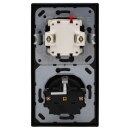 Jung Serie LS Komplett-Set Schwarz: LS995SW Serienwippe + 505U Wippschalter Serien + LS1520KISW SCHUKO Steckdose mit erhöhtem Berührungsschutz + LS982SW Rahmen 2fach