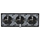 Jung Serie LS Komplett-Set Schwarz: 3x LS1520SW SCHUKO Steckdose + LS983SW Rahmen 3-fach