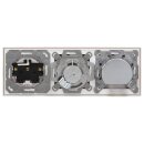 Jung Serie LS Komplett-Set Alpinweiß: Antennensteckdose EDU 04 F + LS990TVWW Abdeckung f. SAT-TV + Cat.6A iso-Anschlussdose + Abdeckung f. IAE/UAE + SCHUKO Steckdose + LS983WW Rahmen 3-fach