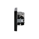 Jung Serie LS Komplett-Set Schwarz: Cat.6A iso-Anschlussdose + LS969-1UASW Abdeckung f. IAE/UAE-Anschlussdose + LS1520SW SCHUKO Steckdose + LS982SW Rahmen 2-fach