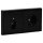 Jung Serie LS Komplett-Set Schwarz: Cat.6A iso-Anschlussdose + LS969-1UASW Abdeckung f. IAE/UAE-Anschlussdose + LS1520SW SCHUKO Steckdose + LS982SW Rahmen 2-fach