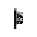 Jung Serie LS Komplett-Set Schwarz: Cat.6A iso-Anschlussdose 2-fach + LS969-2UASW Abdeckung f. IAE/UAE-Anschlussdose + LS1520SW SCHUKO Steckdose + LS982SW Rahmen 2-fach