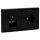 Jung Serie LS Komplett-Set Schwarz: Cat.6A iso-Anschlussdose 2-fach + LS969-2UASW Abdeckung f. IAE/UAE-Anschlussdose + LS1520SW SCHUKO Steckdose + LS982SW Rahmen 2-fach