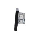 Jung Serie LS Komplett-Set Schwarz: Cat.6A iso-Anschlussdose + LS969-1UASW Abdeckung + TAE-Anschlussdose TAE 3x6 NFN Up 0 rw + LS969TSW Abdeckung + LS982SW Rahmen 2-fach