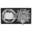 Jung Serie LS Komplett-Set Schwarz: Cat.6A iso-Anschlussdose + LS969-1UASW Abdeckung + TAE-Anschlussdose TAE 3x6 NFN Up 0 rw + LS969TSW Abdeckung + LS982SW Rahmen 2-fach